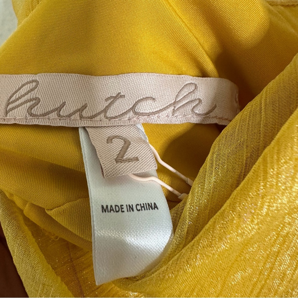 Hutch slit leg Yellow Simona dress gown - Picture 6 of 8